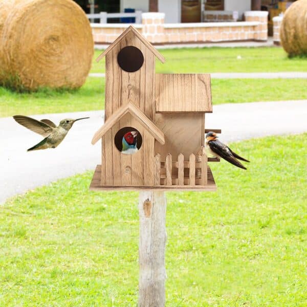 Creative Wooden Bird House - Image 4