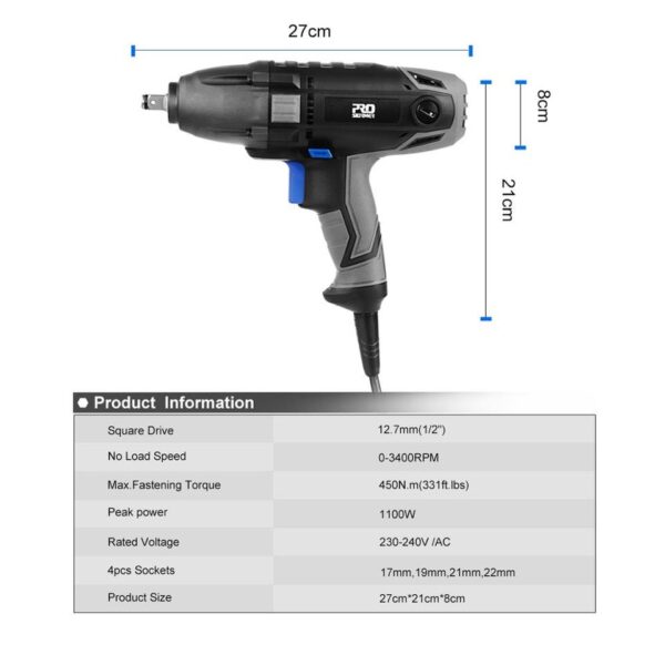 Electric Impact Wrench for Auto Repair with 4 Sockets - Image 2