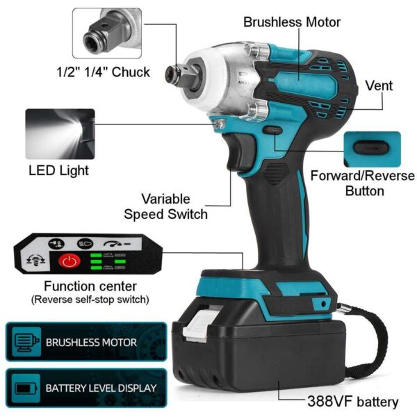 Cordless Impact Wrench with Battery - Image 2