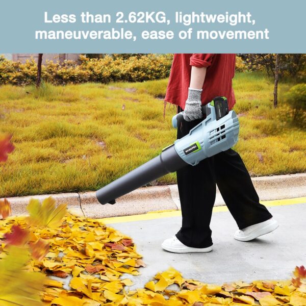 Cordless Leaf Blower with 4.0Ah Battery and Quick Charger - Image 6