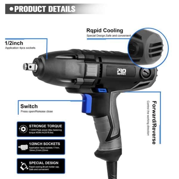 Electric Impact Wrench for Auto Repair with 4 Sockets - Image 4