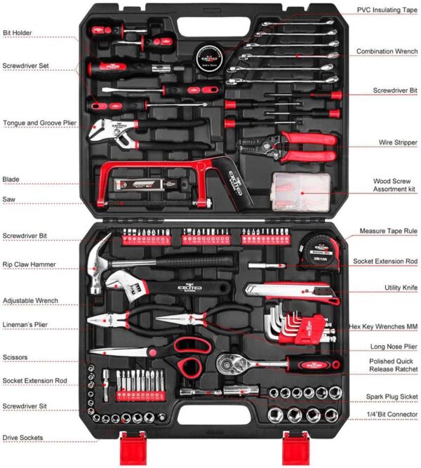 198-Piece Mechanic Tool Set with Plastic Storage Case - Image 4