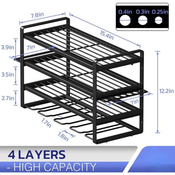 Removable 4-Layer Electric Tool Storage Rack for Wall Mounting - Image 4