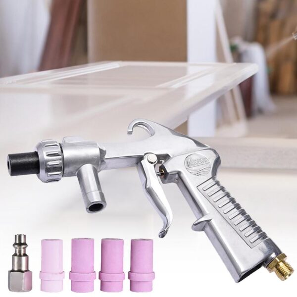 Abrasive Air Sand Blasting Guns Kit with Ceramic and Steel Nozzles - Image 2