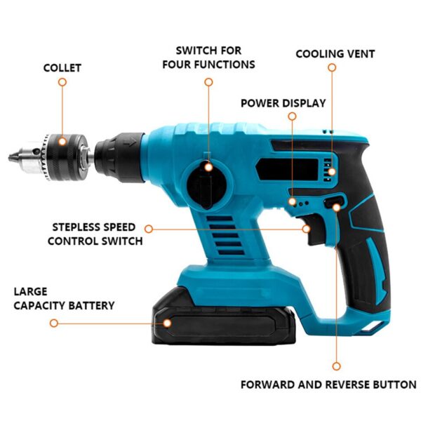 Cordless Electric Hammer for Concrete Demolition - Image 5