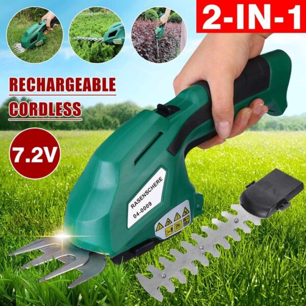 2-in-1 Grass and Hedge Trimmer with Rechargeable Battery