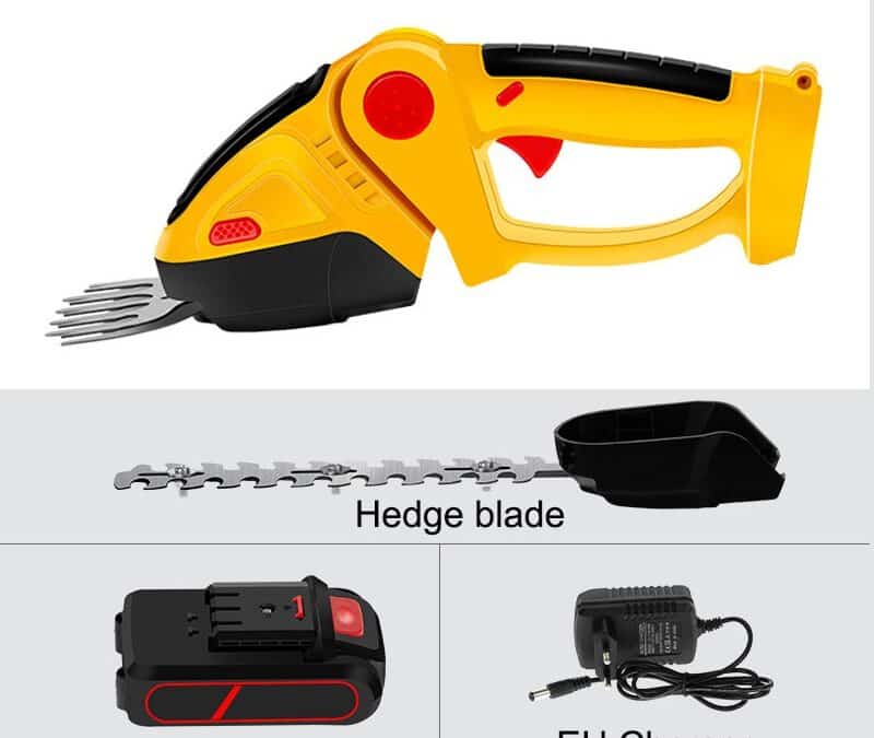 Cordless Electric Hedge Trimmer for Shrub Pruning and Weeding