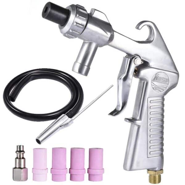 Abrasive Air Sand Blasting Guns Kit with Ceramic and Steel Nozzles