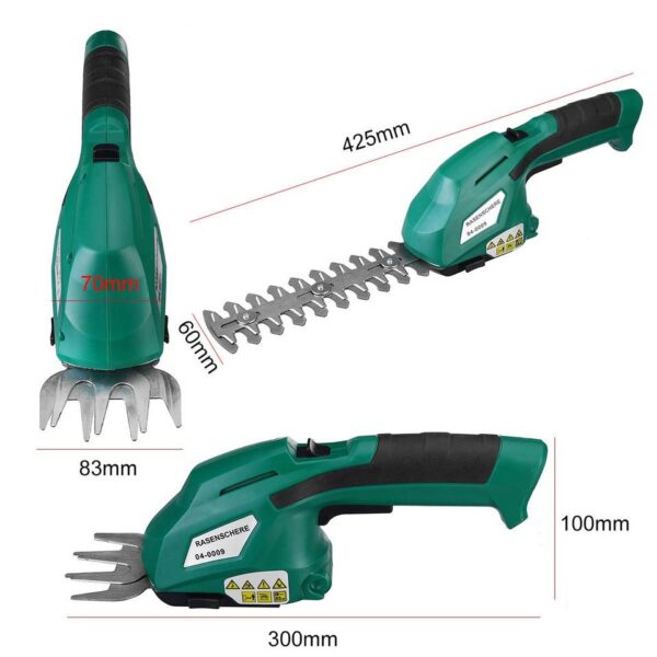 2-in-1 Grass and Hedge Trimmer with Rechargeable Battery - Image 2