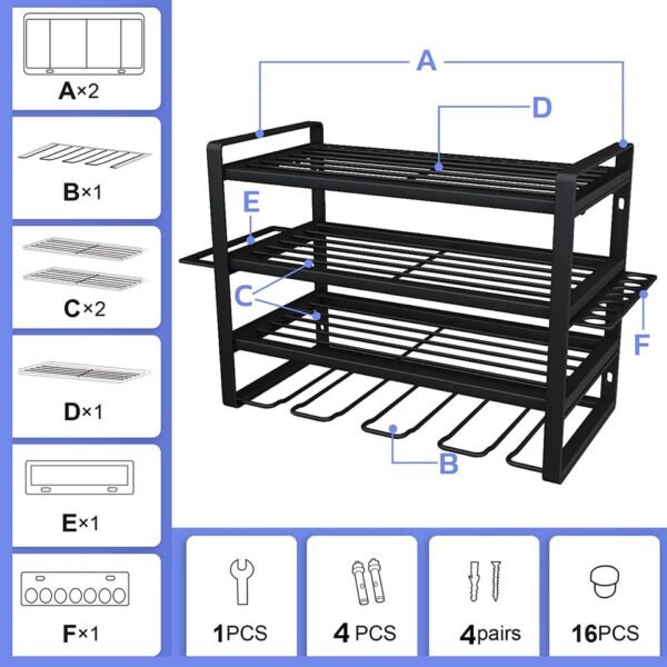 Removable 4-Layer Electric Tool Storage Rack for Wall Mounting - Image 2