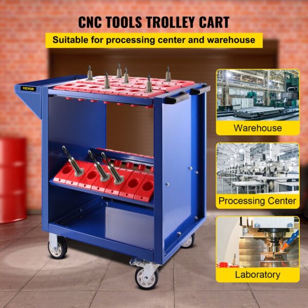 Tool Trolley Cart with 35 Tool Capacity - Image 4