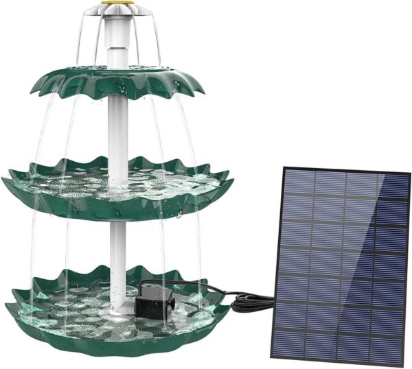 3 Tiered Bird Bath with Solar Pump - Image 10