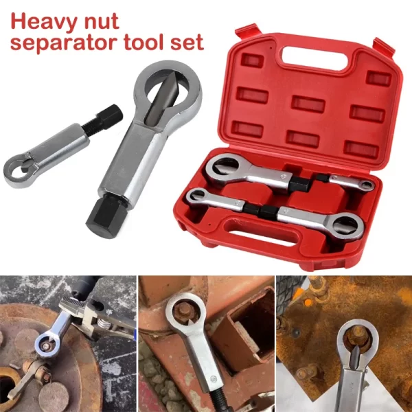 4-Piece Nut Splitter Tool Set – Removes Broken, Damaged, or Corroded Nuts & Bolts - Image 2