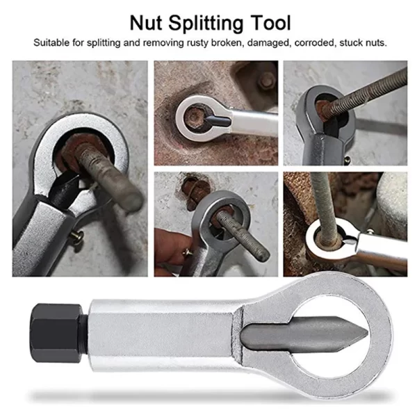 4-Piece Nut Splitter Tool Set – Removes Broken, Damaged, or Corroded Nuts & Bolts - Image 6