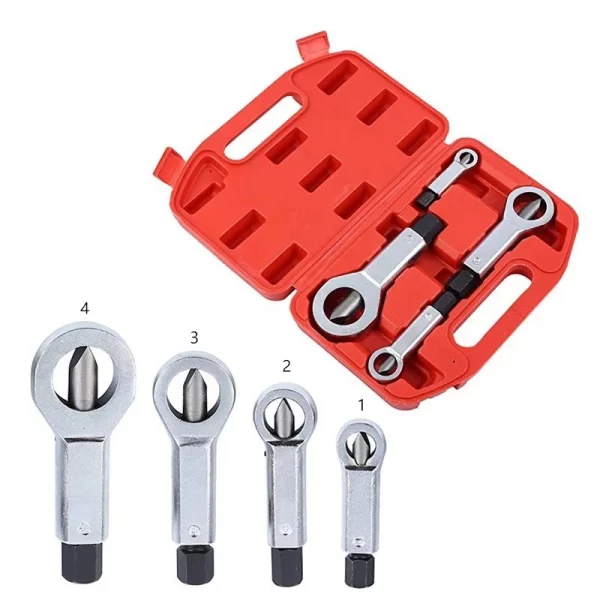 4-Piece Nut Splitter Tool Set – Removes Broken, Damaged, or Corroded Nuts & Bolts - Image 9